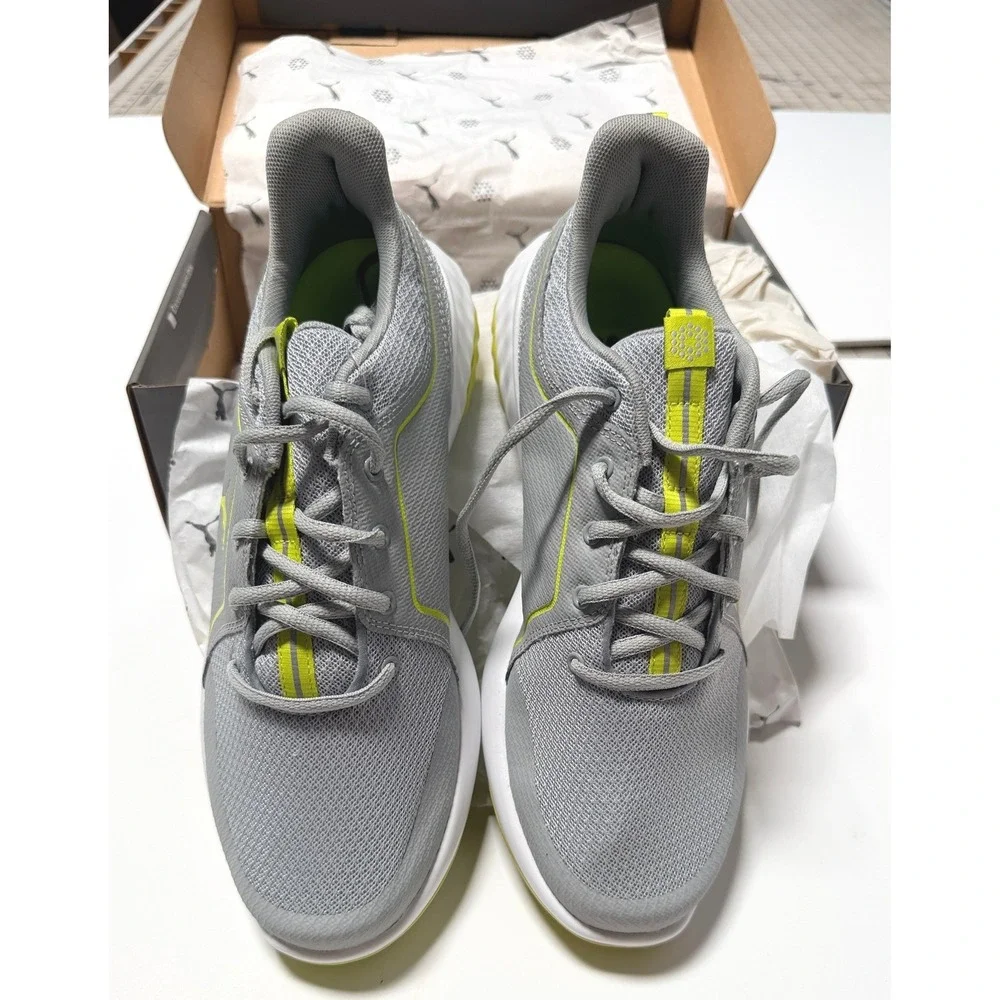 Puma Grip Fusion Sport 2.0 Mens Size 9 Gray Lime NWT Spikeless Golf Shoes
